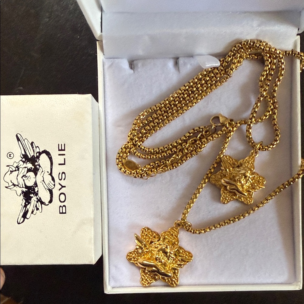 Boys Lie Gold Star Charm Necklace
